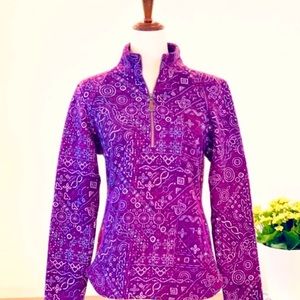 ❄️Sherpa Adventure Gear 1/4 Zip Fleece Pullover Sweatshirt, Size M, Purple Print